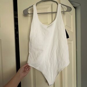NWT white ribbed Abercrombie bodysuit